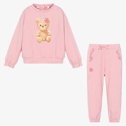 iDO Малыши-Розовый спортивный костюм из хлопка с медвежонком | Childrensalon Outlet