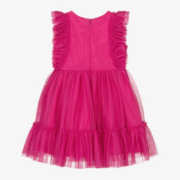 iDO Малыши-Girls Pink Tulle Ruffle Dress | Childrensalon Outlet