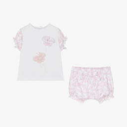 iDO Mini-طقم فراشات وردي وأبيض للبنات | Childrensalon Outlet