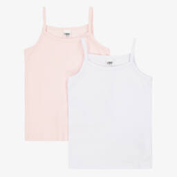 آي دو Junior-طقم صديري بناتي وردي وأبيض | Childrensalon Outlet