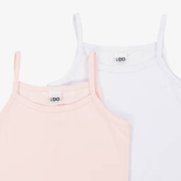 آي دو Junior-طقم صديري بناتي وردي وأبيض | Childrensalon Outlet