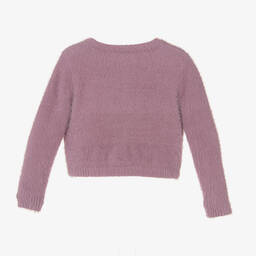 iDO Baby-Girls Purple Fluffy Knit Cardigan | Childrensalon Outlet