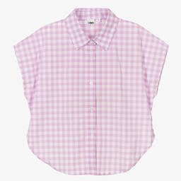 آي دو Junior-قميص قطن بوبلين لون بنفسجي للبنات | Childrensalon Outlet