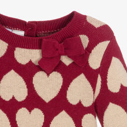 iDO Малыши-Красное платье с бежевыми сердечками | Childrensalon Outlet