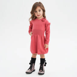 iDO Baby-Girls Rose Pink Knitted Dress | Childrensalon Outlet