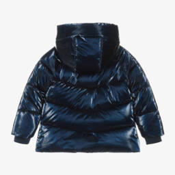 iDO Малыши-Girls Shimmering Navy Hooded Jacket | Childrensalon Outlet