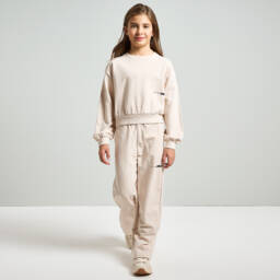 iDO Junior-بنطلون واسع للبنات بلون بيج ناعم | Childrensalon Outlet