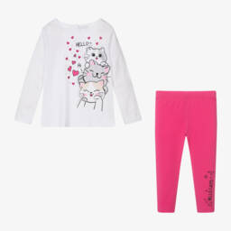 iDO Baby-Girls Soft Pink & White Legging Duo | Childrensalon Outlet