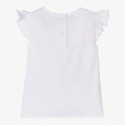iDO Baby-Girls Sparkling White Cotton Tee | Childrensalon Outlet