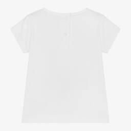 iDO Малыши-Фантазийная белая футболка с цветочным принтом для девочек | Childrensalon Outlet