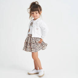 iDO Baby-Girls White & Beige Skirt Set | Childrensalon Outlet
