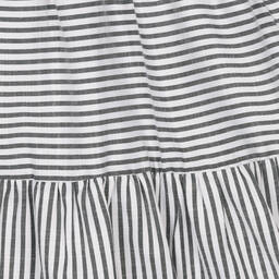 iDO Для младших-Белое многоярусное платье в черную полоску | Childrensalon Outlet