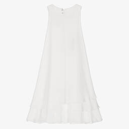 iDO Junior-فستان شيفون لون أبيض | Childrensalon Outlet