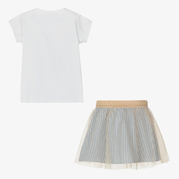 آي دو Baby-طقم تنورة قطن لون أبيض | Childrensalon Outlet