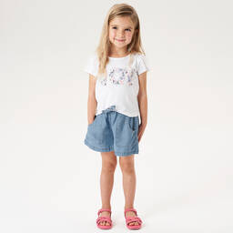 iDO Малыши-Белая хлопковая футболка | Childrensalon Outlet