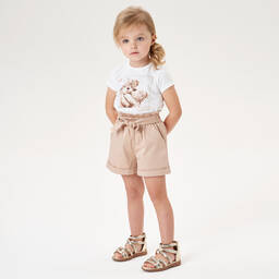 iDO Малыши-Белая хлопковая футболка с медвежонком | Childrensalon Outlet