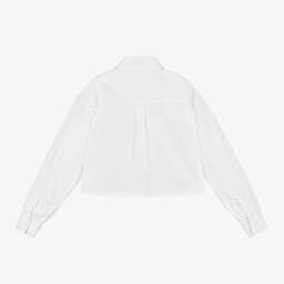 آي دو Junior-قميص قطن لون أبيض للبنات | Childrensalon Outlet