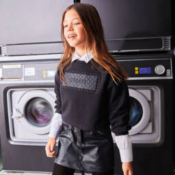 آي دو Junior-قميص قطن لون أبيض للبنات | Childrensalon Outlet