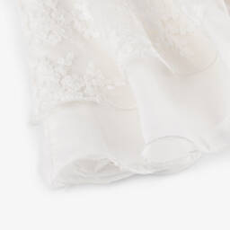 iDO Mini-فستان تول أبيض مزين بالورود للبنات | Childrensalon Outlet