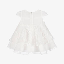 iDO Mini-فستان تول أبيض مزين بالورود للبنات | Childrensalon Outlet