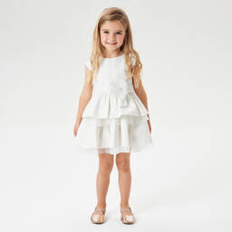 iDO Baby-Girls White Flower Dress | Childrensalon Outlet