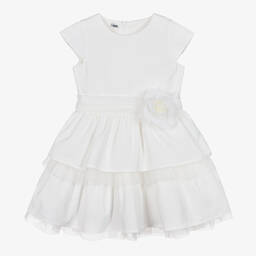 iDO Baby-Girls White Flower Dress | Childrensalon Outlet