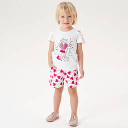 iDO Малыши-Белые хлопковые шорты с сердечками | Childrensalon Outlet