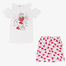 iDO Малыши-Белые хлопковые шорты с сердечками | Childrensalon Outlet