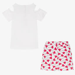 iDO Малыши-Белые хлопковые шорты с сердечками | Childrensalon Outlet