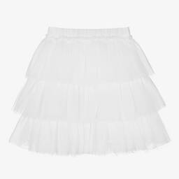 iDO Junior-Girls White Layered Tulle Skirt | Childrensalon Outlet