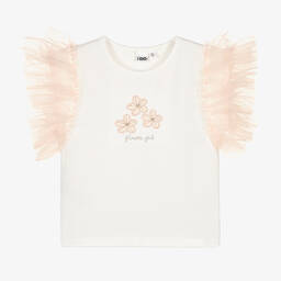 iDO Малыши-Бело-розовая хлопковая футболка | Childrensalon Outlet