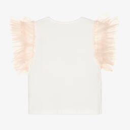 iDO Малыши-Бело-розовая хлопковая футболка | Childrensalon Outlet