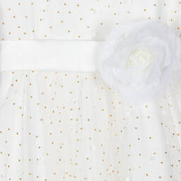 iDO Для младших-Белое платье из тюля в горошек | Childrensalon Outlet
