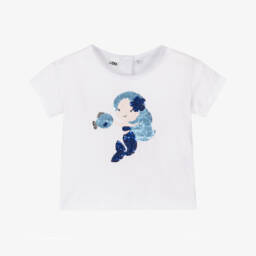 iDO Baby-Girls White Sequin Mermaid Tee | Childrensalon Outlet
