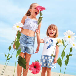 iDO Baby-Girls White Sequin Mermaid Tee | Childrensalon Outlet