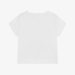 iDO Baby-تيشيرت باليرينا أبيض براق للبنات | Childrensalon Outlet