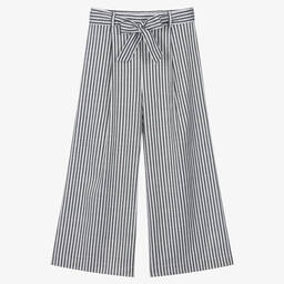 iDO Junior-Girls White Stripe Wide Leg Trousers | Childrensalon Outlet