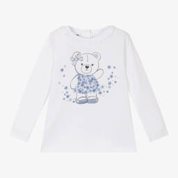 iDO Baby-تيشيرت أبيض للبنات بتصميم دمية دب | Childrensalon Outlet