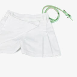 iDO Baby-Girls White Twill Skort with Sparkle Belt | Childrensalon Outlet