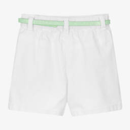 iDO Baby-Girls White Twill Skort with Sparkle Belt | Childrensalon Outlet