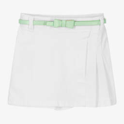 iDO Baby-Girls White Twill Skort with Sparkle Belt | Childrensalon Outlet