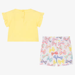 iDO Малыши-Желтый топ и шорты из хлопка с бантиками | Childrensalon Outlet