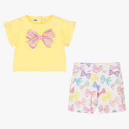iDO Малыши-Желтый топ и шорты из хлопка с бантиками | Childrensalon Outlet