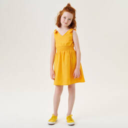 iDO Для младших-Girls Yellow Cotton Dress | Childrensalon Outlet
