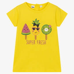 iDO Baby-Girls Yellow Cotton T-Shirt | Childrensalon Outlet