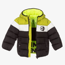 iDO Baby-جاكيت بافر لون أخضر وأسود للأولاد | Childrensalon Outlet