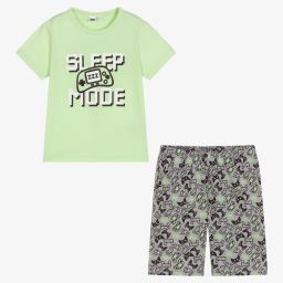iDO Малыши-Короткая зеленая пижама с геймерским принтом | Childrensalon Outlet