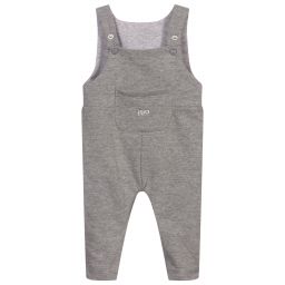 آي دو Mini-Grey Cotton Baby Dungarees | Childrensalon Outlet