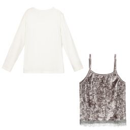 iDO Junior-Grey & Ivory Top Set | Childrensalon Outlet