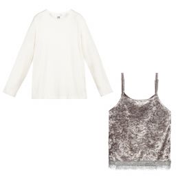 iDO Junior-Grey & Ivory Top Set | Childrensalon Outlet